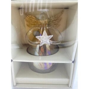 Pier 1 glass angel figurine mouthblown and hand painted new